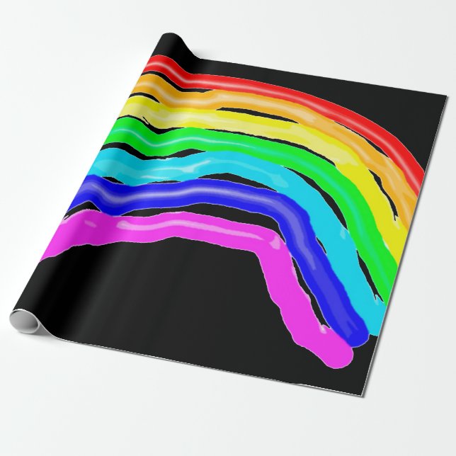 Papel De Regalo Arcoiris dibujado (Desenrollado)
