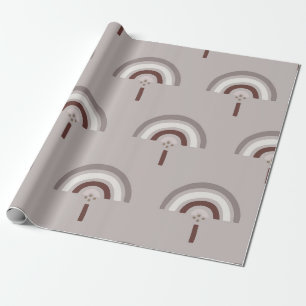 Papel De Regalo Arcoíris dibujado a mano boho y amanecer minimalis