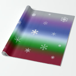 Papel De Regalo Arcoiris Guay copos de nieve en franjas degradadas