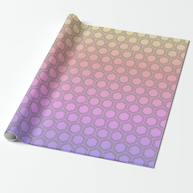 Papel De Regalo Arcoiris honeycomb (Desenrollado)