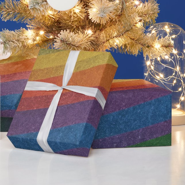 Papel De Regalo Arcoíris inspirado en metálico simple y elegante (Vacaciones)