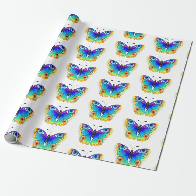 Papel De Regalo Arcoiris mariposa Peacock Eye (Desenrollado)