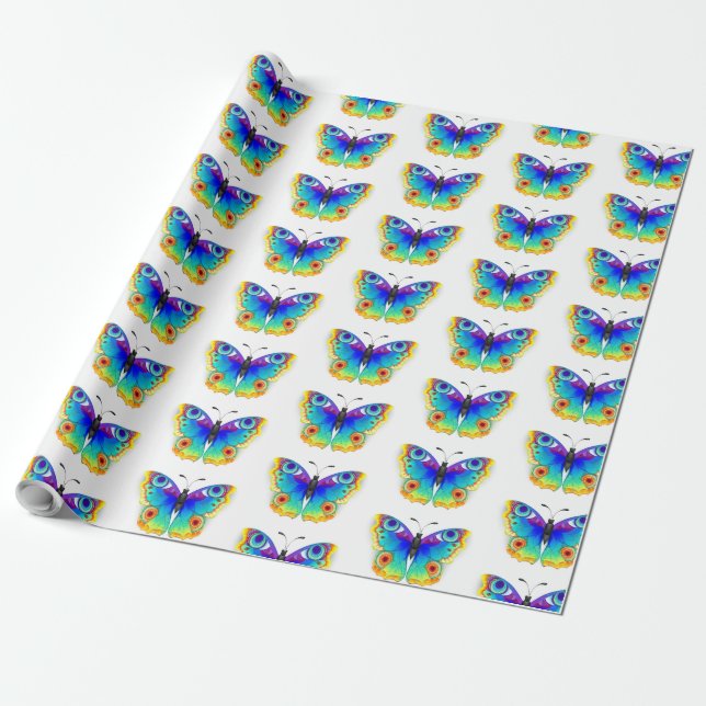 Papel De Regalo Arcoiris mariposa Peacock Eye (Desenrollado)