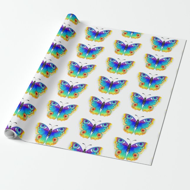 Papel De Regalo Arcoiris mariposa Peacock Eye (Desenrollado)