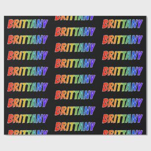 Papel De Regalo Arcoiris Nombre "BRITTANY"; Diversión y Colorido