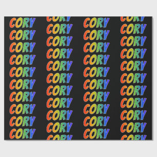 Papel De Regalo Arcoiris Nombre "CORY"; Divertido y Colorido
