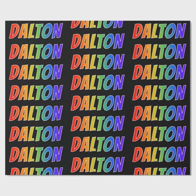 Papel De Regalo Arcoiris Nombre "DALTON"; Diversión y colorido (Superficie plana)
