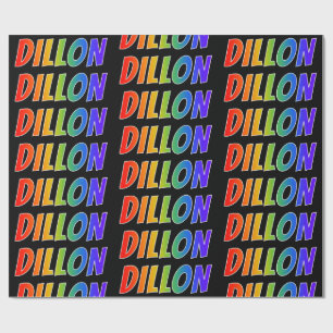 Papel De Regalo Arcoiris Nombre "DILLON"; Diversión y colorido
