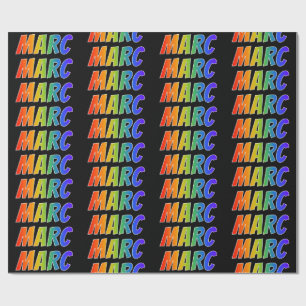 Papel De Regalo Arcoiris Nombre "MARC"; Diversión y Colorido