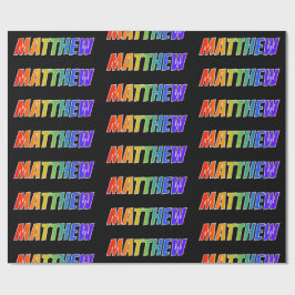 Papel De Regalo Arcoiris Nombre "MATTHEW"; Diversión y colorido