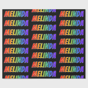 Papel De Regalo Arcoiris Nombre "MELINDA"; Diversión y colorido