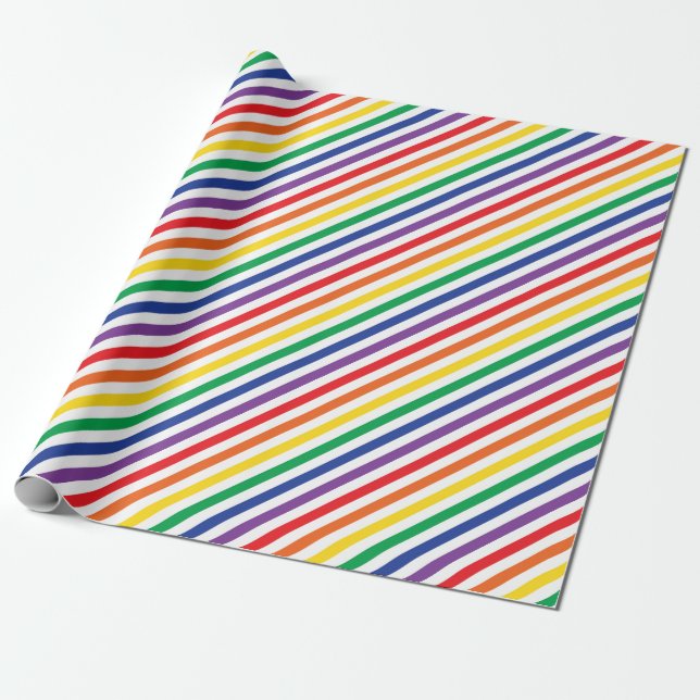Papel De Regalo Arcoiris rayado (Desenrollado)