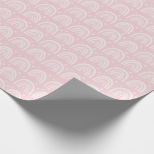 Papel De Regalo Arcoíris Rosa Femenino Bonito Cumpleaños de Bebe
