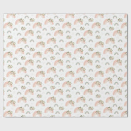 Papel De Regalo Arcoiris rosa floral