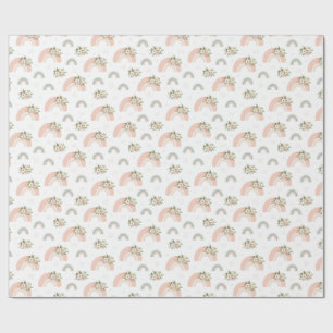 Papel De Regalo Arcoiris rosa floral