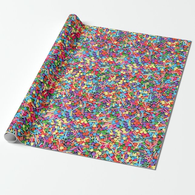 Papel De Regalo Arcoiris roza Jimmies arcoiris (Desenrollado)