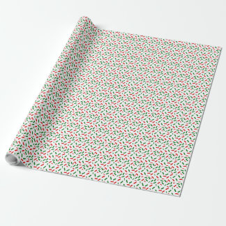 Papel De Regalo Arcoiris salpican Navidades Verde Rojo