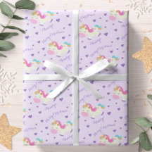 Arcoíris Unicornio Purpura Navidad Personalizada