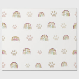 Papel De Regalo Arcoíris y huellas de patas