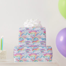 Papel De Regalo Arcoíris y Nubes