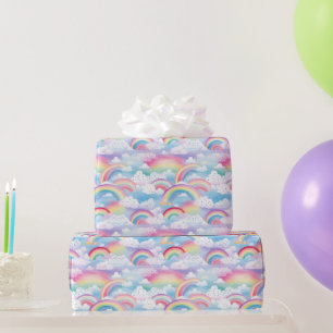 Papel De Regalo Arcoíris y Nubes