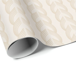 Papel De Regalo Arcos de cinta Art Deco en champán y marfil