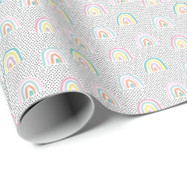 Papel De Regalo Arcos de colores pastel con pequeños puntos