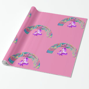 Papel De Regalo Arcos de lluvia psicodélicos y Unicornios Thunder