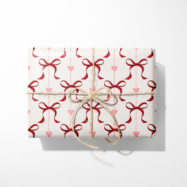 Papel De Regalo Arcos y corazones rojos