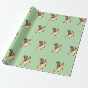 Papel De Regalo Ardilla con cola tupida de pie