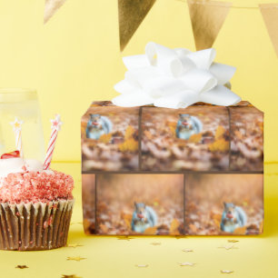 Papel De Regalo Ardilla con maíz otoñal
