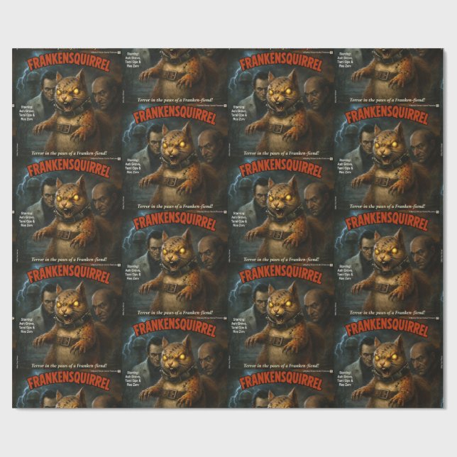 Papel De Regalo Ardilla de Frankenstein (Superficie plana)