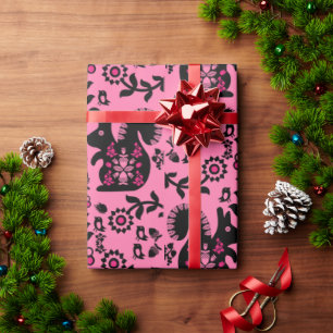 Papel De Regalo Ardilla Escandinavia Nórdica Arte Popular