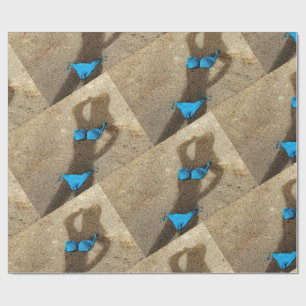 Papel De Regalo Arena azul de Bikini Beach Thunder_Cove