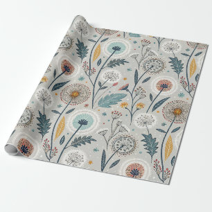 Papel De Regalo Arena sincera y arte folclórico floral