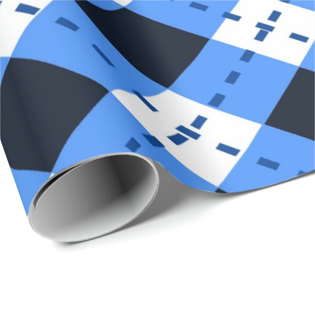 Papel De Regalo Argyle azul (Esquina del rollo)