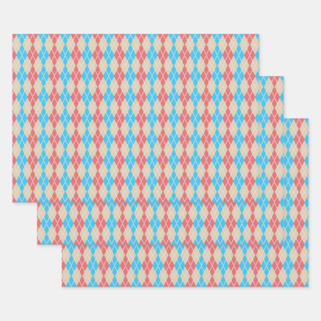 Papel de regalo Argyle en la playa (Set)
