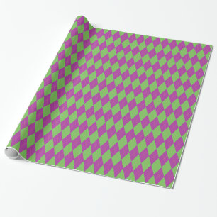 Papel De Regalo Argyle púrpura y verde
