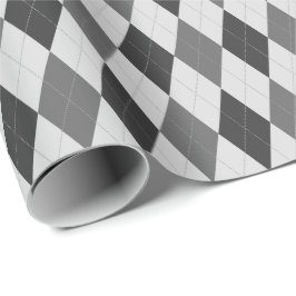 Papel de regalo Argyle tonos grises grandes