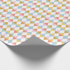 Papel De Regalo Argyles de colores cortos sobre blanco