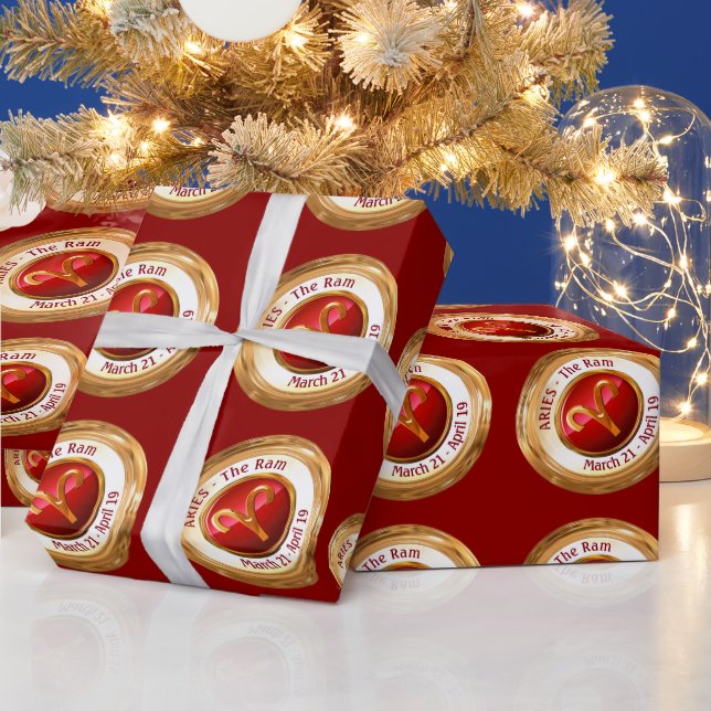 Papel De Regalo Aries - El Rótulo Ram Zodiac (Vacaciones)