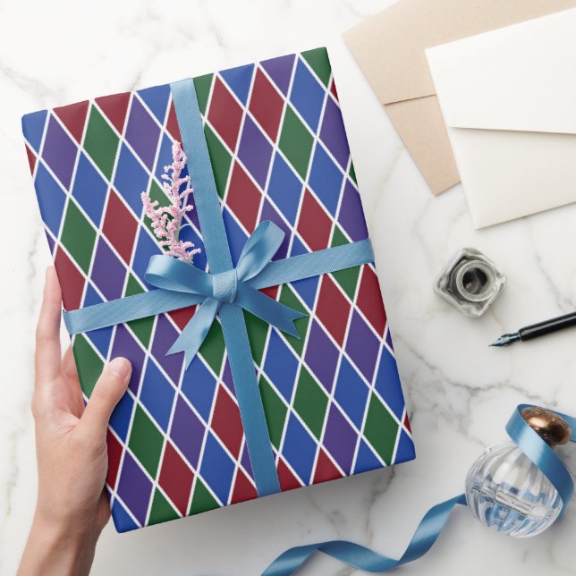 Papel De Regalo Arlequín Tradicional de Tonos Joyas (Regalar)