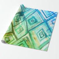 Arma de regalo de color azul boho geométrico acuát