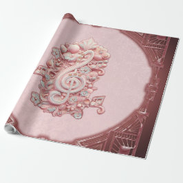 Papel De Regalo Armonía en rosa, un majestuoso y estilizado trinqu