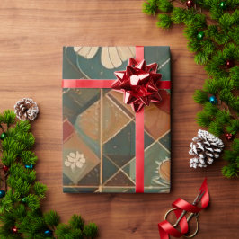 Papel De Regalo Armonía Festiva – Flor Geométrica Elegante para la