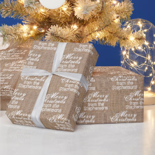 Papel De Regalo Arpillera conocida personalizada de las Felices