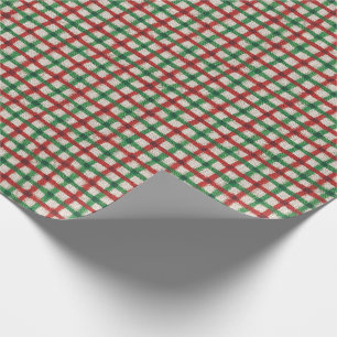 Papel De Regalo Arpillera de la tela escocesa del navidad falsa