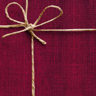 Papel De Regalo Arpillera realista rústica simple magenta burgundy