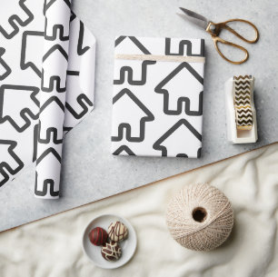 Papel De Regalo Arquitectura de bienes raíces Icono de patrón de c