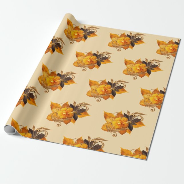 Papel De Regalo Arreglo de flores amarillas (Desenrollado)